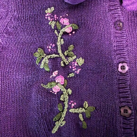 VTG McKids Cardigan Sweater Girls 2T Embroidered Knit Cottagecore Storybook Cute - Picture 6 of 12